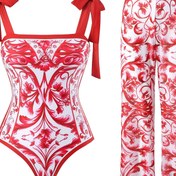 Resim Kadınlar için Çift Taraflı Kumaşlı Seksi Tek Parça Mayolu, Termal ve Tatil için Uygun Muhafazakar Tasarım Özellikli, Etek ile Tamamlanmıştır. 