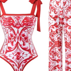 Resim Kadınlar için Çift Taraflı Kumaşlı Seksi Tek Parça Mayolu, Termal ve Tatil için Uygun Muhafazakar Tasarım Özellikli, Etek ile Tamamlanmıştır. 