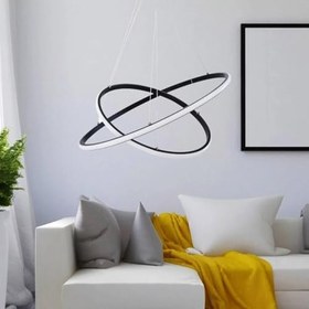 Resim Dolpo / 40-20 Cm / 3 Renk Işık/Sarkıt Avize / 2 'li Çemberli/Antrasit Kasa / 3 Yıl Garanti 