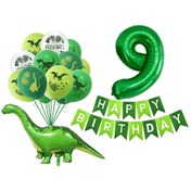 Resim Maiyame 32 Ve 12 İnç Klasik Dinozor Kartoon Balon Seti - Doğum Günü Partisi Sayı Ve Hayvan Figürlü Lateks Paketi 