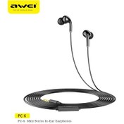 Resim Siyah Awei Pc-6 3.5mm Kablolu Kulaklıklar Kulak İçi Kulaklık Kulaklık Kablolu Kulaklık Mic Bas Stereo Kulaklık Telefonlar İçin Spor Hat İçi Kontrol 