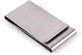 Resim SPELT Çift Taraflı Metal Geniş Kağıt Para Tokası Kart Tutucu Klips Cüzdan Ataş Gümüş 6cm X 3cm 