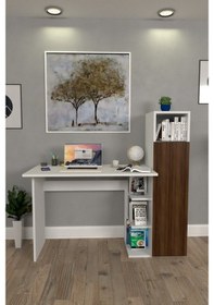 Resim Moonlife Diamond Dolaplı Çalışma Masası Ceviz 