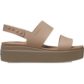 Resim Crocs Brooklyn Low Wedge Kadın Sandalet 206453-2el-kahverengi Kahverengi 