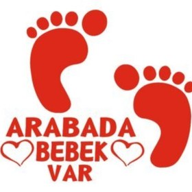 Resim Bak Karıştır Arabada Bebek Var Sticker 16x14 Cm Kırmızı Renk 