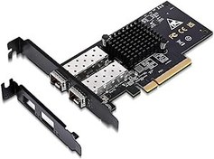 Resim 10 Gb Çift LAN SFP PCI-e Ağ Kartı, 82599(X520-DA2) Denetleyici, GIGAPLUS 10 Gbps Ethernet Adaptörü, 2 * 10 Gbe SFP Bağlantı Noktası, 10G NIC Kart, Destek Windows/Windows Server/VMware 