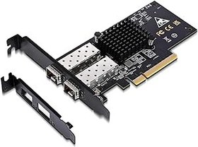 Resim 10 Gb Çift LAN SFP PCI-e Ağ Kartı, 82599(X520-DA2) Denetleyici, GIGAPLUS 10 Gbps Ethernet Adaptörü, 2 * 10 Gbe SFP Bağlantı Noktası, 10G NIC Kart, Destek Windows/Windows Server/VMware 