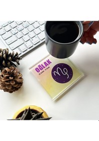 Resim Decorita Cam Bardak Altlığı Burçlar - Oğlak Burcu 4'lü Takım Çok Renkli 