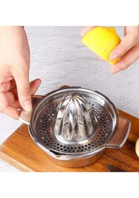 Resim Narenciye Sıkacağı Paslanmaz Portakal Sıkacağı Krom Limon Sıkacağı Çap 17 Cm Açık Gri 