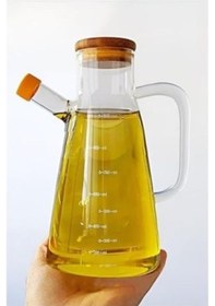 Resim Büro Ev Ofis Mutfağı İçin 900ml Borosilikat Cam Sirkelik Lionluk Sosluk Yağdanlık 