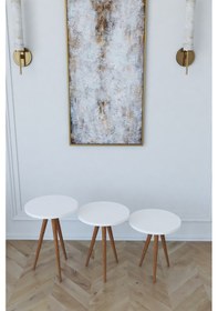 Resim Cafe Zigon Sehpa Beyaz 