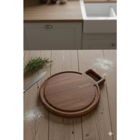 Resim Ahşap Teslim Ahşap Kesme Tahtası Büyük Boy Ceviz (30X25) 