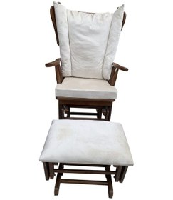 Resim Evimeaksesuar Ağaç Mekanizmalı Ayaklıklı Sallanır Koltuk 