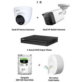 Resim Dahua Ipc-hdw1230v-sa-0280b-sa 2 Kameralı Ip Paket 