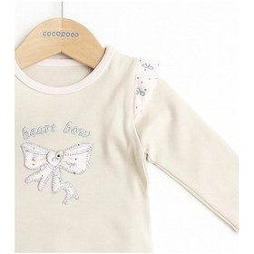 Resim Cocopoco Fiyonk Detaylı Kız Bebek 2'li Takım Bej 
