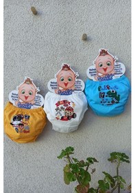 Resim Erkek Çocuk Mavi Desenli Büyük Beden 3'lü Alıştırma Külodu 