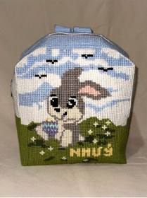 Resim Aksesuar Kadın Sırt Çantası Mavi Beyaz Mavi - Beyaz 