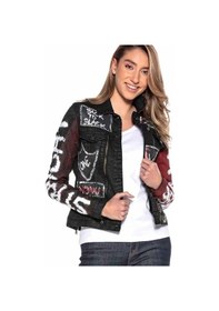 Resim Wj172 Kadın Back To Black Baskılı Kot Ceket Black 