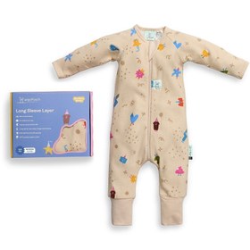 Resim ErgoPouch Organik Pamuklu Patikli Pijama Tulum 1.0 TOG Birthday Blobs Bej - Bej / 3-6 Ay 