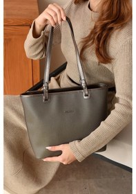 Resim Just Polo Kadın Orijinal Just Polo Yeni Sezon Büyük Boy Lüks El Çantası Shopper Ebat : 25 X 30 Cm Gri 