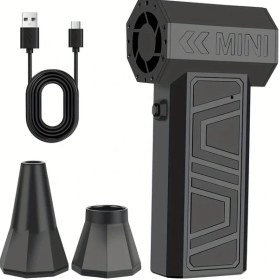 Resim Oldfriend Siyah Dıywork Turbo Jet 4 Hız Ayarlı 130.000 Rpm Kablosuz Şarjlı Type-c Elektrikli Üfleyici 