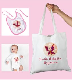 Resim Ejoya Bebeklere Özel Çantasında Kişiye Özel Zıbın Ve Önlük Bebek Hediye Seti 109991 