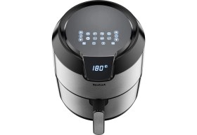 Resim Tefal EY401D Easy Fry Deluxe Sıcak Hava Fritözü, 1500 W, 4,2 L Kapasite, Xl, 6 Otomatik Programlı, Dijital Ekran, Zamanlayıcı, 6 Porsiyonluk Patates Kızartması, Paslanmaz Çelik, Siyah 