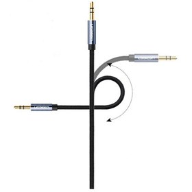 Resim Ugreen 90 Derece L Tipi 3.5mm Aux Ses Kablosu 50 Cm Siyah 