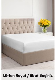 Resim Beyaz Renkli %100 Pamuklu Penye Kumaş Fitted Lastikli Çarşaf 