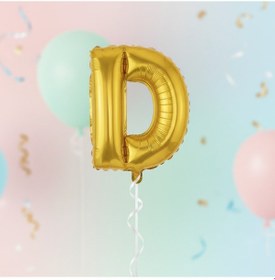 Resim Runaway Altın D Harf Balon 1 Metre Parti Dekoru Çok Renkli 