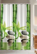 Resim Tropikhome Banyo Perdesi Tek Kanat Duş Perdesi, Polyester Kumaş Duşakabin Perdesi 180x200 cm Küvet Perdesi 