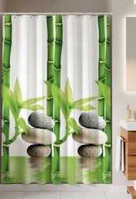 Resim Tropikhome Banyo Perdesi Tek Kanat Duş Perdesi, Polyester Kumaş Duşakabin Perdesi 180x200 cm Küvet Perdesi 