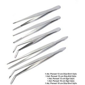 Resim Penset 13 cm ve 16 cm 5’li SET / Nikel Kaplama 