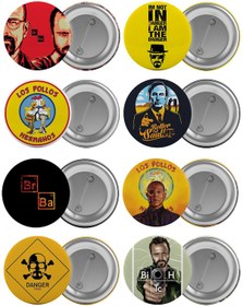 Resim Breaking Bad Çanta Rozeti Seti 8 Adet En Büyük Boy 5.8Cm Iğneli B 