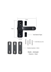 Resim Pvc Pencere Emniyet Çocuk Güvenlik Kilidi Düğmeli Metal Antrasit 
