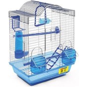 Resim Kiki Excellent Beşgen Çatılı Çift Kapılı Ve Yemlikli Muhabbet Kuşu Kafesi Renkli 