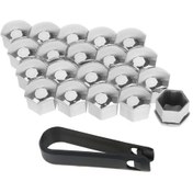 Resim Tesla Model 3 / X / S İçin 20 Adet Araba Somun Cıvata Kapağı Toz Geçirmez Paslanmaz Kapak Seti Gümüş 