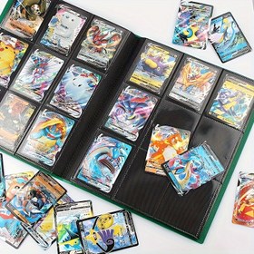 Resim Gelişmiş Koleksiyon Kartı Cilti - Dayanıklı 9/4 Cepli Depolama Albümü, TCG, Oyun ve Spor Kartları için Uygun, 360/160 Kart Tutabilir 
