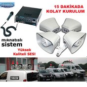 Resim Seçim Anfi Seti Dörtlü Mıknatıslı 4 Horn Hoparlör 20cm 500 Watt Anfi 12v As 200 