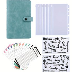 Resim Para Yönetimi, Finansal Hedefler ve Seyahat Organizasyonu için Mükemmel - A6 PU Deri Bütçe Planlayıcı Cilt, Nakit Zarf Sistemi, Tasarruf Takipçisi & Yedek Saklama Çantası - Şık Cilt | Çıtçıt Düğme Kapatma, Para Tasarruf Cilti 