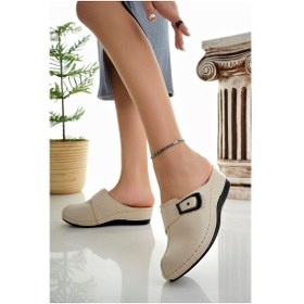 Resim Epaavm - Ortapedik Taban Önü Kapalı Bej Kadın Terlik - Arsln9219 Bej 