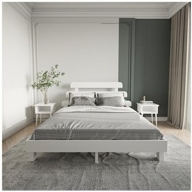 Resim Lotus X New Firuze Model Beyaz Renk Ahşap Karyola-12 120 x 200 