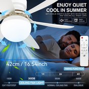 Resim XBATE Akıllı Tavan Fanı Işığı Uzaktan Kumanda ile, 8 Mod, E26/E27 Taban, Çift Fonksiyonlu LED ve Fan, 6 Bıçak, 3 Renk Sıcaklığı, 3 Hız Ayarı, 0-100% Karartma, Banyolar, Yatak Odaları, Mutfaklar, Ofisler, Mağazalar için Kolay Kurulum - Su Geçirmez Değil, Oda Elektrikli/Sert Kablolama, Uzaktan Kumanda Tavan Fanı 
