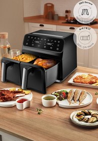 Resim Karaca Multifry Xxxl 4+4 Litre Dijital Twin Iki Hazneli Airfryer 