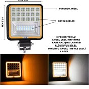 Resim Friemats Off Road Kare Çalışma Lambası TURUNCU Angel-BEYAZ Ledli 3 Fonksiyon 10,5 x 10,5 cm 1 ADET - friemats 