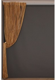 Resim Düz Ip Model Gold Renk Hazır Ip Perde 300x280 