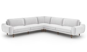Resim Klem 310 x 310 Köşe Ahşap Ayak - Kadife - Haki / Koyu / Rahat Dolgu 