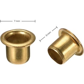 Resim 30 Adet Altın Renk 7 mm Kuş Gözü Kapsül Perçin 