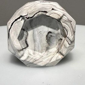 Resim Gri Beton Geometrik Kül Tablası - Beyaz 