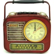 Resim Turtcest Dekoratif Metal Radyo Saatli Kumbara Vintage Biblo Hediyelik 